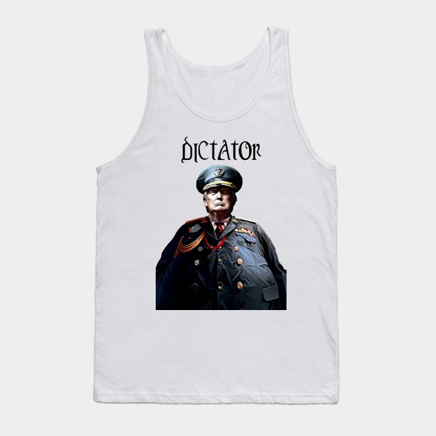 Donald Trump American Dictator: The Demise of American Democracy on a light (Knocked Out) background Tank Top by Puff Sumo